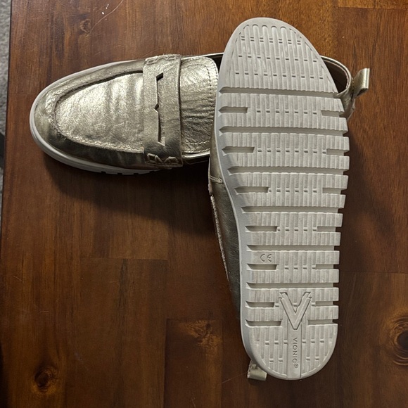 Vionic Metallic Gold Slip-On Loafers - Picture 2 of 2